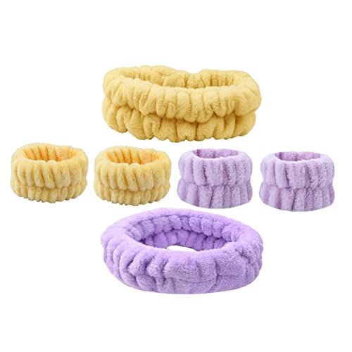 Beatifufu 2sätze Fluffy Gesichtswasch-haarbänder Handgelenk-bänder Wasserdichtes Fleece-headband Für Make-up Und Hautpflege Strahlendem Und Zartem Für Süße Looks Beim Waschen Und von Beatifufu