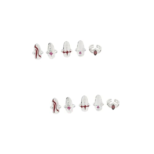 Beatifufu 2sätze Roten Nail Fingernagel Frauen Schmuck Für Finger Dekoration Leicht Und Strapazierfähig Für Jeden Anlass von Beatifufu