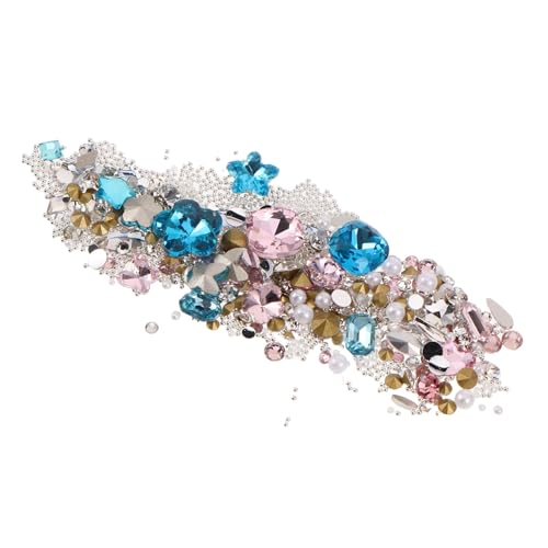 Beatifufu 2 Sätze Nagelsteine Set Flache Strasssteine in Rosa und Blau Schmetterling Herz Rechteck Glitzer Nail Art Schmuck für Mädchen DIY Maniküre Dekorationen von Beatifufu