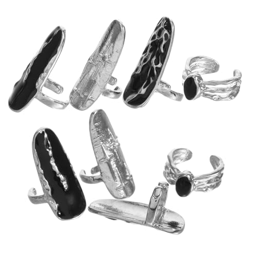 Beatifufu 2 Sätze Verstellbare Fingerringe Punk Stil Nagelkunst Schmuck Nail Art Charms Zubehör für Damen Party Fingertip Dekoration von Beatifufu
