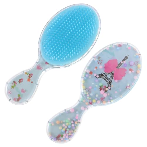 Beatifufu 2 Stck Haarbürste Transparent Ovaler Kamm mit Kopfhautmassagefunktion Entwirrend Weich und Tragbar für Reisen und Tägliche Haarpflege bei Mädchen von Beatifufu