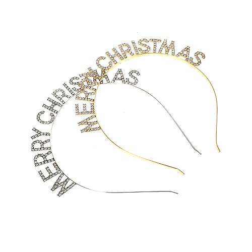 Beatifufu Stirnbänder Weihnachtshaarbänder Buchstaben Merry Christmas Dekorativer Kopfschmuck Für Frauen Cosplay Haarschmuck von Beatifufu