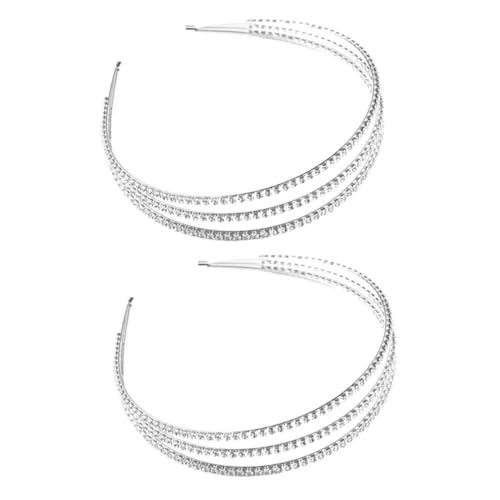 Beatifufu 2 Pcs Zubehör Frauen Strass Haar Band Silber Stirnband Für Hochzeit Und Party von Beatifufu