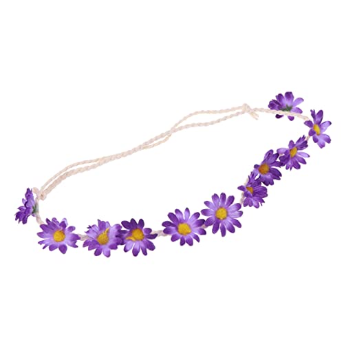 Beatifufu 2 Stück 11 Blumenstirnbänder Für Frauen Haarbänder Für Damenhaar Sonnenblumen-haarkranz Braut Blumenkopfschmuck Blumenkranz Stirnband Violett Blumenmädchen Heiligenschein Strand von Beatifufu