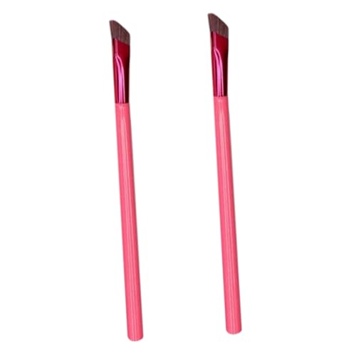 Beatifufu 2 Stück Augenbrauenpinsel Schräger Kopf Kosmetikwerkzeug für Frauen Präzises Formen und Verblenden Geeignet für Puder und Mascara Langlebige Rote Make up Bürsten von Beatifufu