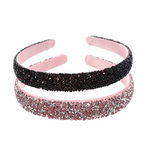 Beatifufu 2 Stück Bejewelled Breites Haarband mit Glitzer strasssteinen Gepolstert Modischer Haarschmuck für Damen in Schwarz für Party Hochzeit Alltag und Festliche Anlässe von Beatifufu