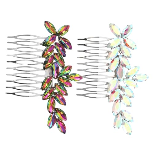 Beatifufu 2 Stück Braut Haarkamm mit Funkelnden Strasssteinen Seitlicher Haarkamm für Hochzeit Prom und Festliche Anlässe Handgefertigtes Stilvolles Brautschmuck-accessoire für Zuverlässigen von Beatifufu