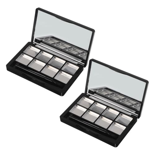 Beatifufu 2 Stück Fächer Nachfüllbare Lidschatten-palette mit Spiegel und Lippenpinsel Kompakter Robuster Makeup-organizer für Leere Kosmetik-palette DIY Aufbewahrung für Lidschatten und von Beatifufu