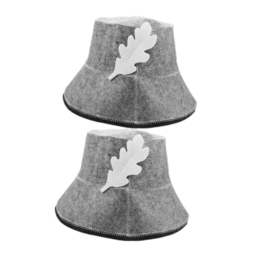 Beatifufu 2 Stück Filz Saunahut für Damen und Herren Dickes Atmungsaktives Sauna Zubehör Komfortable Wiederverwendbare Badekappe für Dampfbad und Spa Graue Weiche Filzkappe von Beatifufu