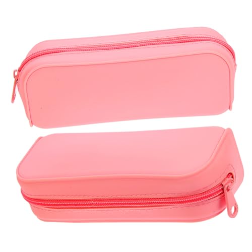 Beatifufu 2 Stück Großes Bunte Silikon Stifttaschen für Mädchen Leichtes Ästhetisches Federmäppchen mit Geräumigem Innenfach Tragbare Federtasche für Schule Büro und Alltag von Beatifufu