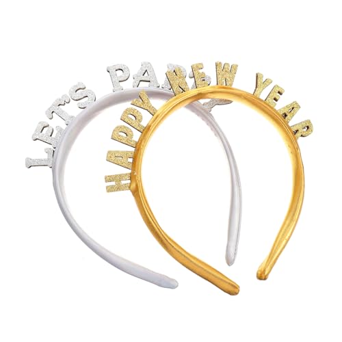 Beatifufu 2 Stück Haarband Teiliges Neujahrs Party Haarreifen mit Leichtes Langlebiges Festival Haar Accessoire für Silvester Weihnachten Halloween von Beatifufu