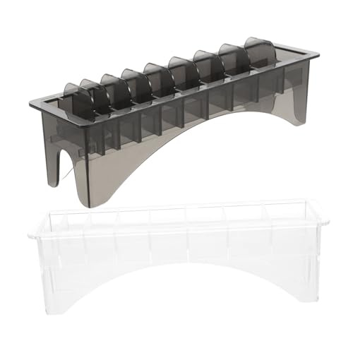 Beatifufu 2 Stück Haarclipper Aufbewahrungsbox Teiliges aus Langlebigem PC Material Transparenter Organizer mit Breiter Kompatibilität Praktischer Limit Kamm Halter für Salon und von Beatifufu