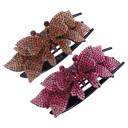 Beatifufu 2stücke Schmetterling Entenschnabel Haarklammern Damen Langhaar Klammern Haaraccessoires Rücken Haarspange von Beatifufu
