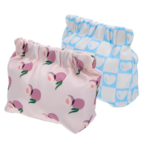 Beatifufu 2 Stück Kleine Make up Tasche mit Print Tragbare Kosmetiktasche Leicht zu Öffnen Kompakt und Robust für Lippenstift und Reise Modisch für Damen und Unterwegs von Beatifufu