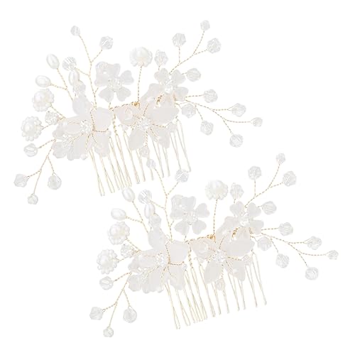 Beatifufu 2st Haarschmuck Für Die Braut Kopfschmuck Für Die Braut Haar Seitenkamm Clip Braut-haar-accessoire Haarkammclip Kopfschmuck Für Damen Zubehör Hochzeit Fräulein Legierung von Beatifufu