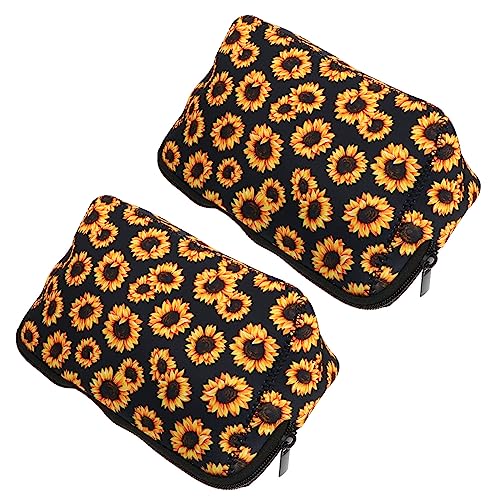 Beatifufu 2 Stück Kosmetiktasche Teiliges Sonnenblumen Design Make Up Organizer mit Reißverschluss Kompakter Kulturbeutel für Damen und Mädchen Langlebig Leicht zu Reinigen für Reisen und von Beatifufu