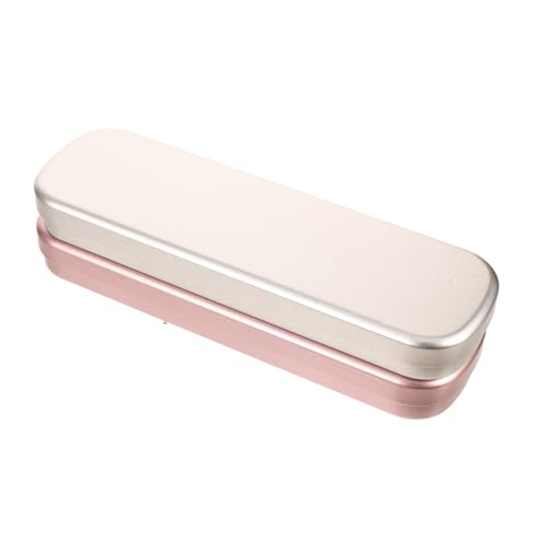 Beatifufu 2 Stück Metall Stiftebox Teilig Langlebig Robust aus Weißblech für Kugelschreiber und Bleistifte Schüler Büro Organizer Federmäppchen Kompakt Tragbar Silber und Lila von Beatifufu