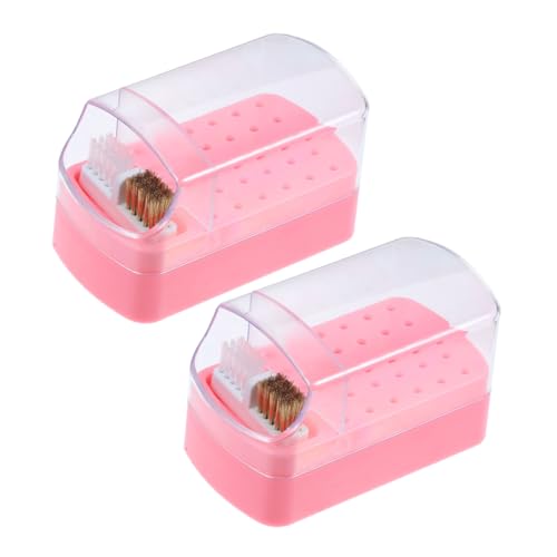 Beatifufu 2 Stück Nagelbohrer Halter Kunststoff Organizer mit Reinigungsbürste Nail Drill Bit Aufbewahrungsbox für Studio Zuhause Reise Vielseitig Langlebig Integrierte von Beatifufu