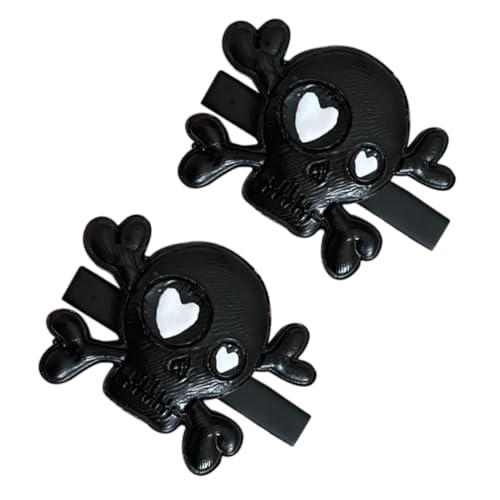 Beatifufu 2 Stück Punk Skull Haarklammern aus Kunststoff Halloween Skelett Haarspangen für Damen Auffällige Gothic Haarschmuck Clips für Party Cosplay und Kostüm Schwarzes Design von Beatifufu