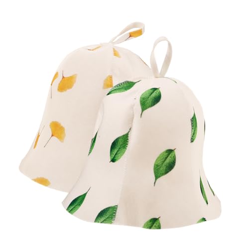 Beatifufu 2 Stück Saunahut aus Filz mit Einzigartigem Druck Wasserabsorbierend Hitzebeständig Schnell Trocknend für Damen und Herren für Sauna Dusche und Badekappe von Beatifufu