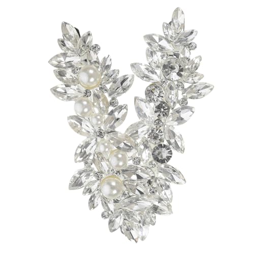 Beatifufu 2stücke Wasserstein Haarklammern Für Frauen Elegante Haarspangen Mit Blüten-design Perlen Und Hochzeitsaccessoires Für Bräute Und Mädchen von Beatifufu