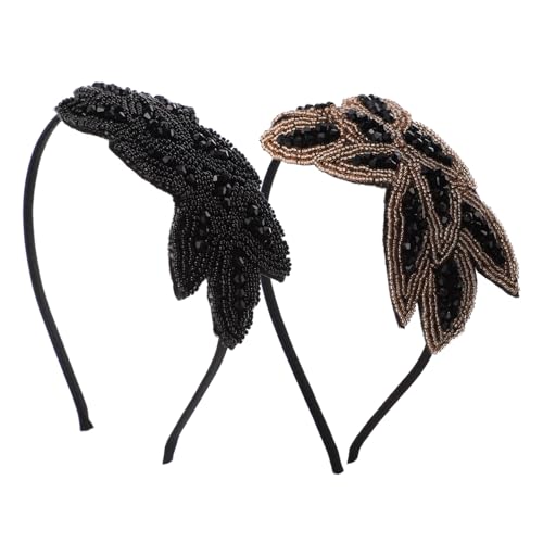 Beatifufu 2stücke Strass Stirnband Retro Haar Schmuck Böhmen Kopfschmuck Perlen Stirnbänder Für Frauen Hochzeit Party Accessoires von Beatifufu