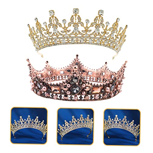 Beatifufu 2 Stück Teiliges Braut Tiara Vintage Krone mit Strass und Perlen Leichter Schmuck für Damen Hochzeit Festliches Haarschmuck Accessoire für Besondere Anlässe und Kostümpartys von Beatifufu