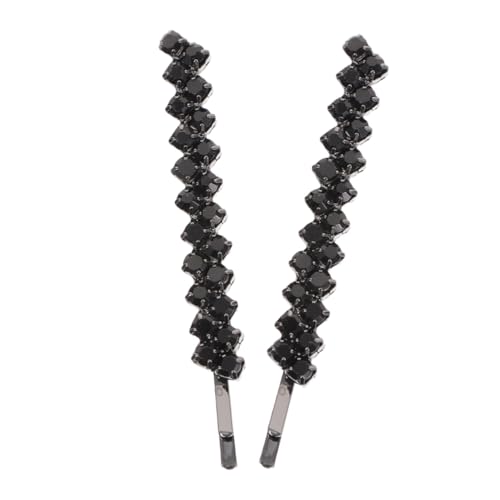 Beatifufu 2 Stück Teiliges Kristall haarnadel Funkelnden Strasssteinen Rutschfeste Metall haarspangen in Schwarz Dekorative Haarklammern für Damen und Mädchen Eleganter Haarschmuck für von Beatifufu
