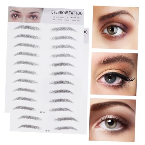 Beatifufu 2 Stück Teiliges Künstliche Augenbrauen Transfer aufkleber Einfach Anzuwenden Langlebig für Männer und Frauen Natürliches Schwarz Geeignet für Dünne oder Helle Brauen von Beatifufu