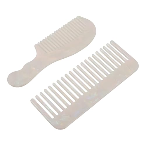 Beatifufu 2 Stück Teiliges Static Acetate Haarkamm mit Kurzem Griff und Breiten Zähnen Ergonomisch Leicht Kompakt für Nasses und Trockenes Haar als Travel Pocket Hair Comb für Frauen mit von Beatifufu