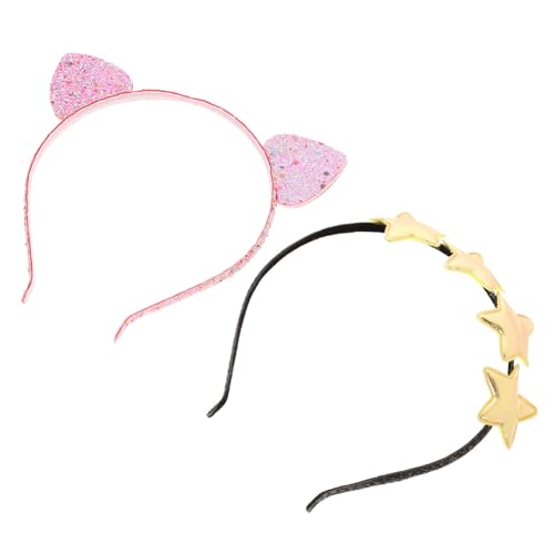 Beatifufu 2 Stück Teiliges Stirnband mit Katzenohren und Gelbem Stern Glitzerndes Cosplay Haarband für Erwachsene Bequemes Party Zubehör Langlebiges und Modisches Haarreif Accessoire von Beatifufu