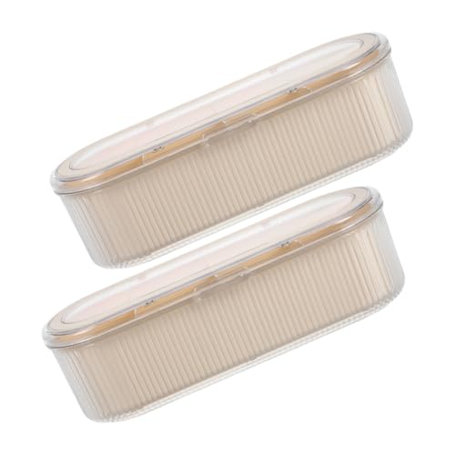 Beatifufu 2 Stück Teiliges Transparentes Makeup Schwamm-organizer mit Deckel Robuster Kosmetik Pinsel Schwammhalter aus PP und Pet Platzsparend Vielseitig für Pinsel Schwämme Lippenstifte von Beatifufu