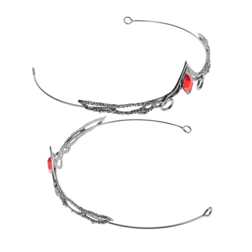 Beatifufu 2 Stück Vintage Barock Tiara Stirnband Verstellbare Damen Krone mit Schwarzen und Roten Strasssteinen Leichter Haarschmuck für Hochzeit Party Geburtstag Festzug und Abschlussball von Beatifufu
