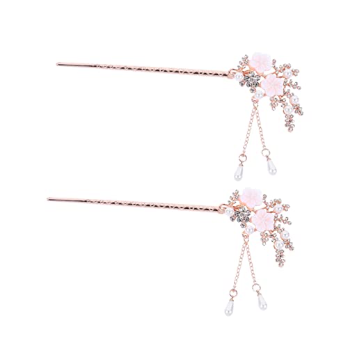 Beatifufu 2 Stück Vintage Haarstäbchen Perlenblumen und Quaste Chinesischer Stil Haarnadel für Hochzeit Festliche Anlässe Handmade Haarschmuck Retro Brautschmuck für Damen und Mädchen von Beatifufu