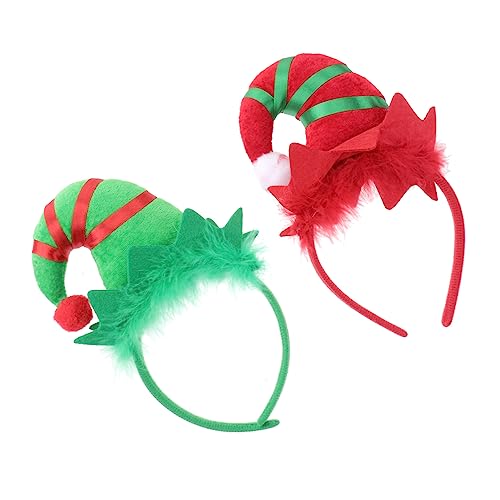 Beatifufu 2 Weihnachtskopfband Rot und Grün Geweih Haarreif mit Federn Lustiger Festlicher Haarschmuck für Mädchen Damen Party Karneval Weihnachten von Beatifufu