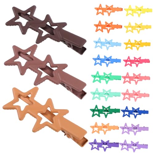 Beatifufu 21stücke Teiliges Stern-haarspangen Für Mädchen Dekorative Haarklammern Niedliche Fünfzackige Clips Bunten Farbverläufen Für Partys Und Alltag von Beatifufu