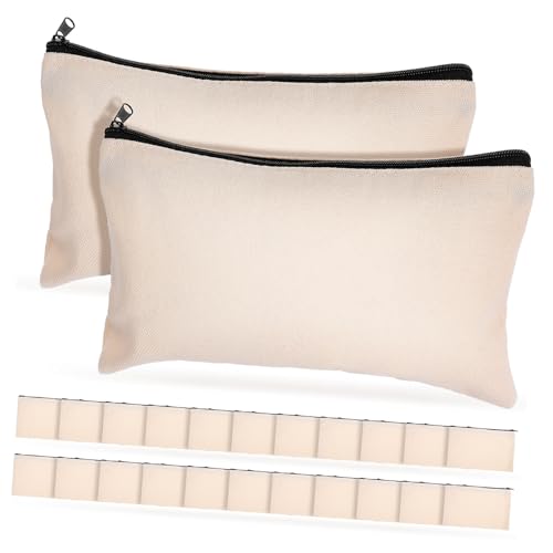 Beatifufu 25 Stück Teiliges Canvas Reißverschluss Täschchen Tragbare Kosmetiktaschen und Federmäppchen Langlebige Reise Organizer Wiederverwendbar Vielseitig für Make Up Stifte Schmuck von Beatifufu