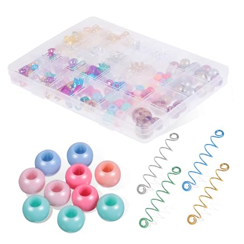 Beatifufu 278 Teiliges Haar Schmuck für Zöpfe und Dreadlocks Flexible Haarringe Perlen und Spiralclips Vielseitige Flecht Accessoires für Partys Hochzeiten Festivals und Modische von Beatifufu