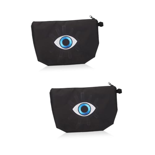 Beatifufu 2stücke Evil Eye Kosmetiktasche Für Reisen Große Tragbare Make-up-Aufbewahrungstasche Mit Zipper Für Damen Für Unterwegs Stilvollem Mit Blauem Augenmuster von Beatifufu