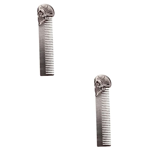 Beatifufu 2St Bartölkamm slico friseurkamm Schnurrbartkamm Bartpflegekamm combs Herren Haarkamm Feinzahniger Bartkamm Kamm im Retro-Design leichter Kamm Taschenkamm Zinklegierung Silver von Beatifufu