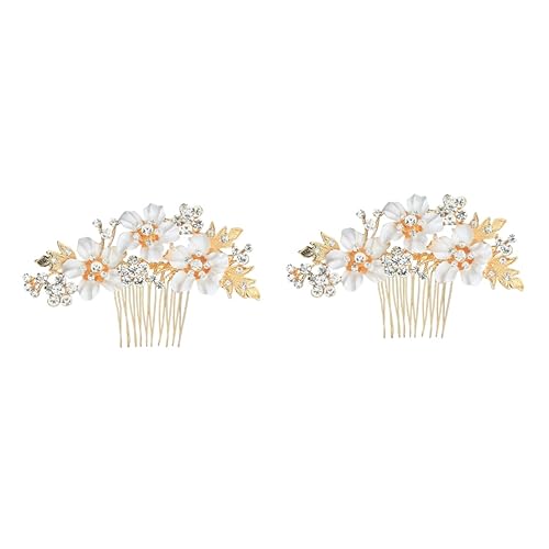 Beatifufu 2St Brautkamm bescherung weihnachten präsente weihnachten Haarschmuck für die Hochzeit Brautjungfer Haarnadel Tiara Haarspangen Seitenkamm für Hochzeitshaare Brauthaar-Seitenkamm von Beatifufu
