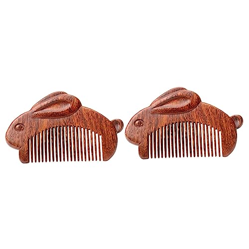 Beatifufu 2St Kaninchenhaarkamm hairbrush haarbürsten weihnachstsgeschenk massagekamm bescherung weihnachten comb Haarkamm für Männer Taschenkämme für Männer Haarkämme Friseurkamm Sandelholz von Beatifufu