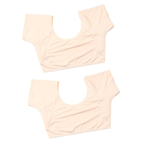 Beatifufu 2St Schweißpads unter den Achseln Damen Sweatwesten Kurzarmblusen für Damen loungewear freizeitkleid Unterhemd für Damen Trainingskleid Weste mit Schweißpads Kleidung Milchseide von Beatifufu