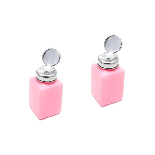 Beatifufu 2St Spenderflasche Make-up-Entferner-Flasche Pumpspender nach unten drücken nail polish remover nagellack pusteäffchen spiritusflasche Nailart-Zubehör Flasche mit Nagelspender Rosa von Beatifufu