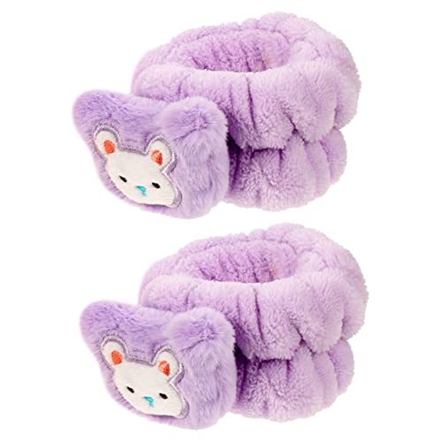 Beatifufu 2stücke Cartoon Waschhandschuhe Für Gesicht Elastische Weiche Handgelenk-bänder Aus Plüsch Für Mädchen Niedliche Wasserabsorbierende Handgelenk-band Für Tägliche Pflege von Beatifufu