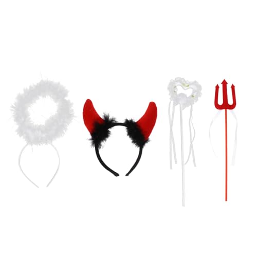 Beatifufu Kopfschmuck Und Zauberstab Für Engel-teufel-cosplay Feder-requisite Party-requisite Für Kinder Langlebiges Material von Beatifufu