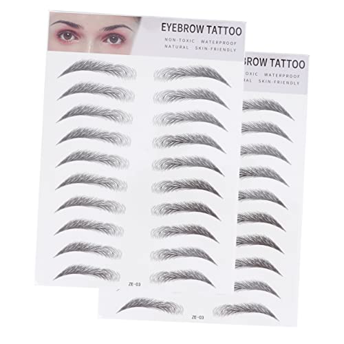 Beatifufu 2stücke Künstliche Augenbrauen Schwarz Transfer Aufkleber Augenbrauen-imitation Schablone Werkzeug Für Damen Herren von Beatifufu