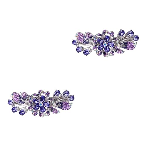 Beatifufu 2st Haarnadel-strass-clip Haarschmuck Aus Strass Haarklemme Mit Strasssteinen Koreanische Haarspangen Pferdeschwanz-clip Haarspangen Für Damen Schwarze Haarschleife Legierung von Beatifufu