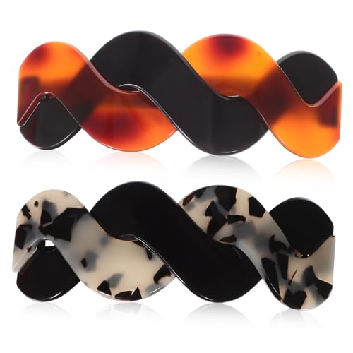 Beatifufu 2stücke Druckknopf-haarspangen Flache Haarspangen Halb Halb Runter Große Haarspangen Für Damen Und Mädchen Haarschmuck Für Dickes Haar Aus Acrylmaterial Einfach Zu Bedienen Sichere von Beatifufu