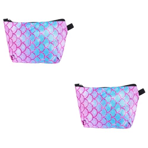 Beatifufu 2stücke Portable Kosmetiktasche Im Meerjungfrauenschuppen-Design Große Kapazität Für Reise Und Alltag Multifunktionale Make-up-Aufbewahrungstasche Für Damen Und Herren von Beatifufu